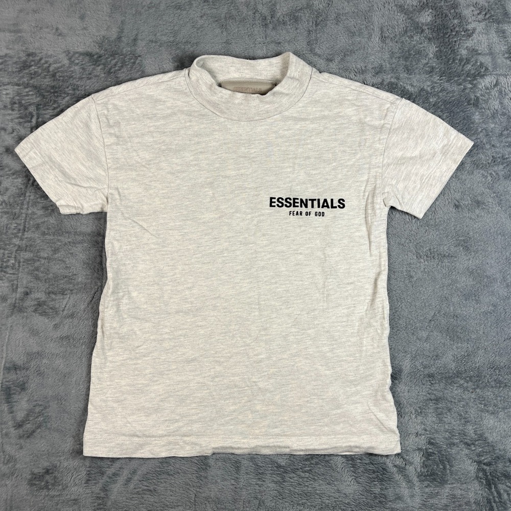 Fear of God Essentials Kids T-Shirt Gray Heather Relaxed Size 6/7 Short Sleeve